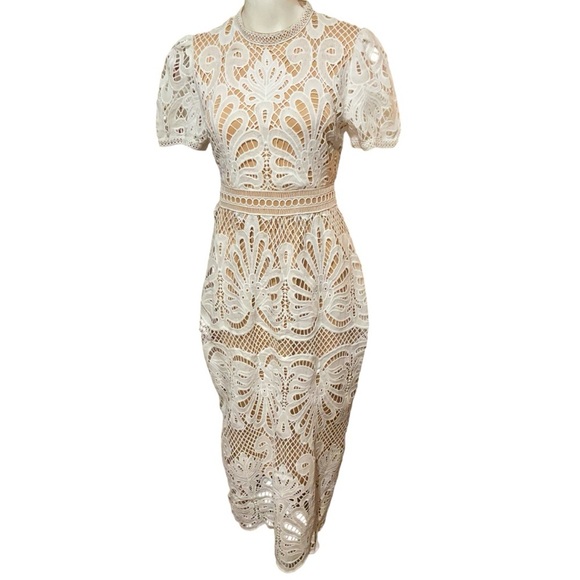 Bluivy White Midi Dress with Elegant Design Size S - Picture 2 of 10